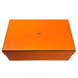 Authentic Hermès Paris Classic Orange Gift Storage Decor Box (14x8.5x5")